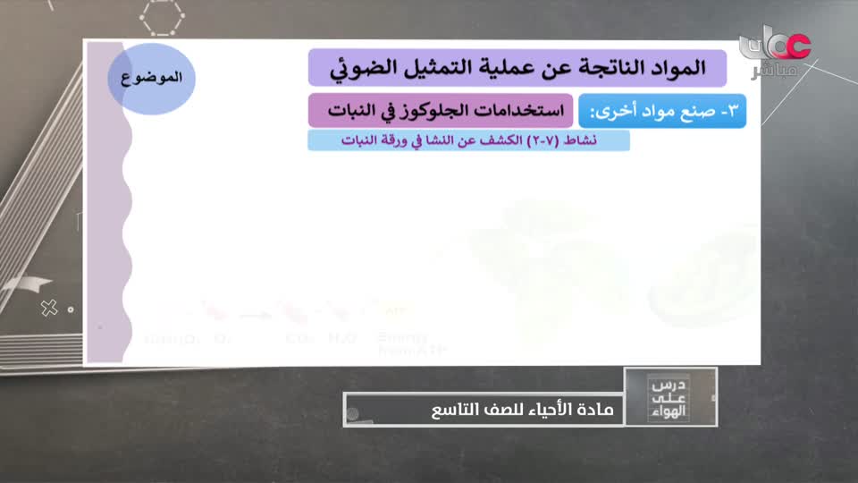Show details-الصف التاسع - الفصل الدراسي الثاني 2021-2022 - الخميس 31 مارس 2022 - الأحياء
