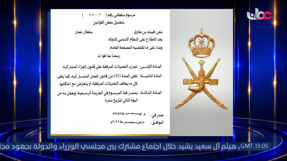 مرسوم سلطاني رقم ( 66 / 2026 ) - الثلاثاء 23 يونيو 2026م