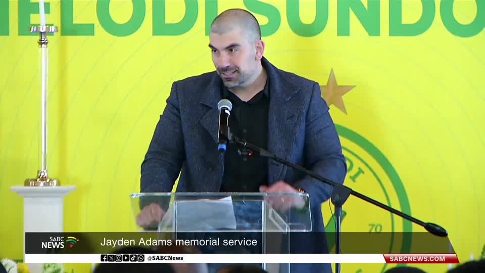 Bafana's Jayden Adams Memorial service