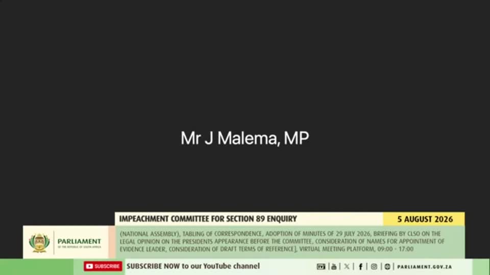  Impeachment Committee for Section 89 Enquiry, 5 August 2026