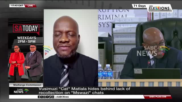 Cat Matlala hides behind lack of recollection on Mswazi chats