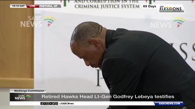 Retired Hawks Head Lt-Gen Godfrey Lebeya testifies  at the Madlanga Commission 