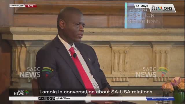 Minister Lamola in conversation with Jendayi Frazer on issues of Conflicts, Trade & BRICS