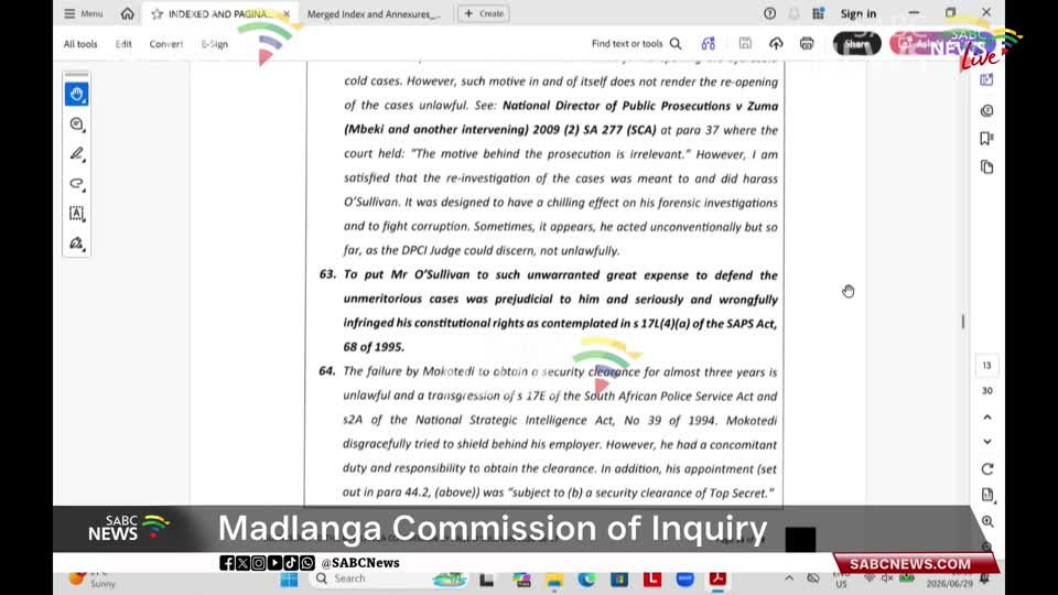 Madlanga Commission of Inquiry Day 128 |  Monday, 29 June 2026