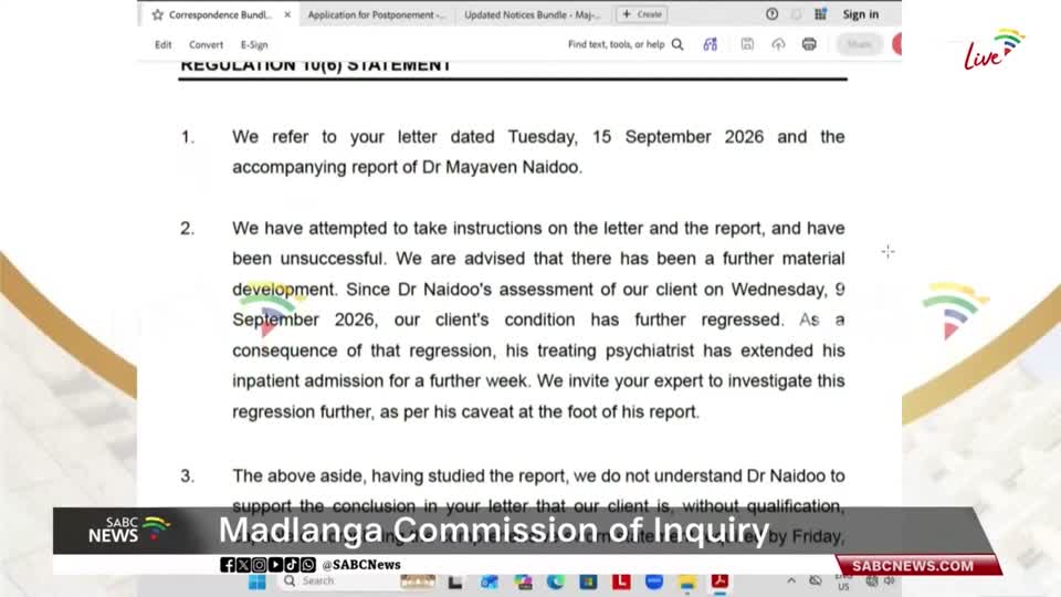 Madlanga Commission of Inquiry Day 179 | Monday, 28 September 2026