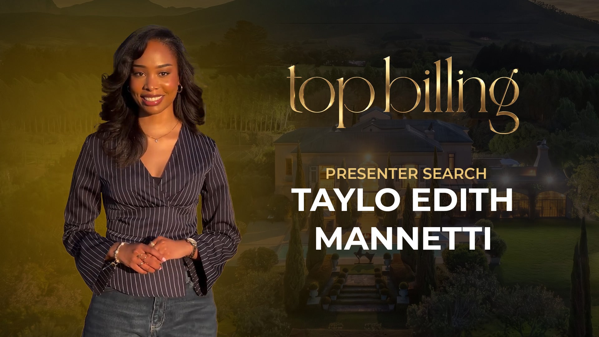 Top Billing Presenter Search Top 40 - Taylo Edith Mannetti Audition